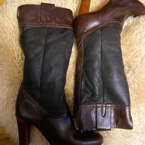 Moneta Blu Chocolate Brown Leather Boots